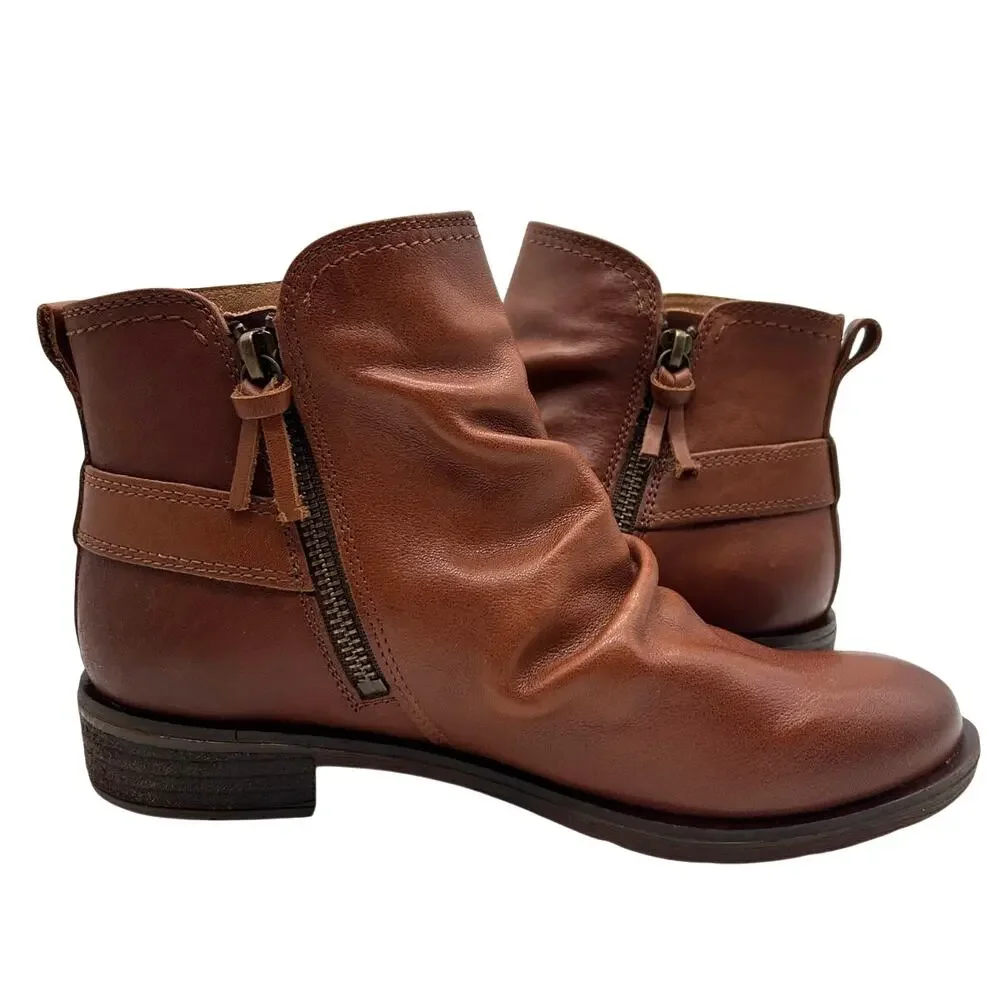 Sofft Brookdale Leather Slouch Buckle Ankle Boot Size 6 Bootie Moto Indie Sleaze